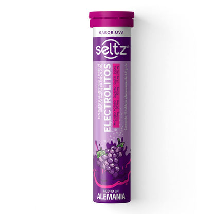 SELTZ Kit Electrolitos Tableta Efervescente, Sabores uva, lima limón y naranja, 39 Tabletas, 3 Pack