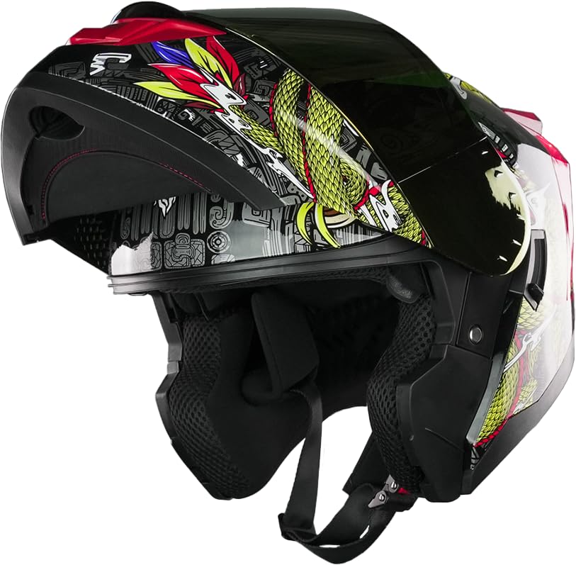 KOV Casco Zero Quetzalcoatl Dorado Abatible Dot XXL
