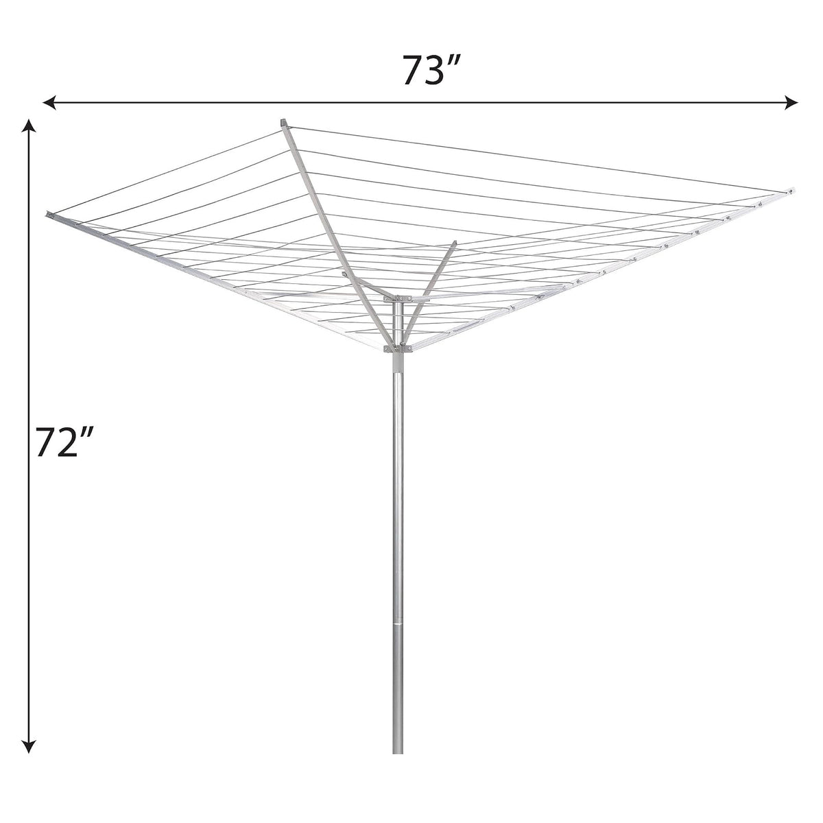 Household Essentials 17120-1 - Estante de Secado para Paraguas Giratorio para Exteriores | Brazos de Aluminio y Poste de Acero | 12 líneas con tendedero de 165 pies
