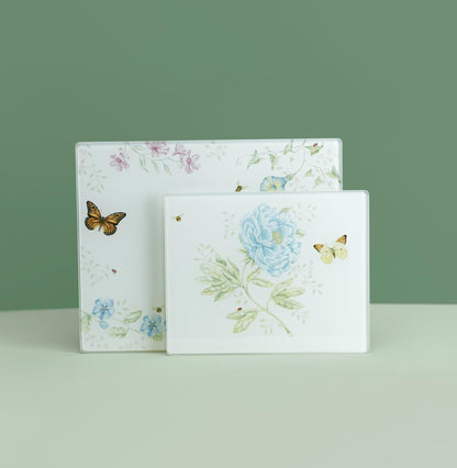 Lenox Tabla para Picar Grande Butterfly Meadow, Vidrio Resistente, Lavado a Mano, 33 cm de Ancho