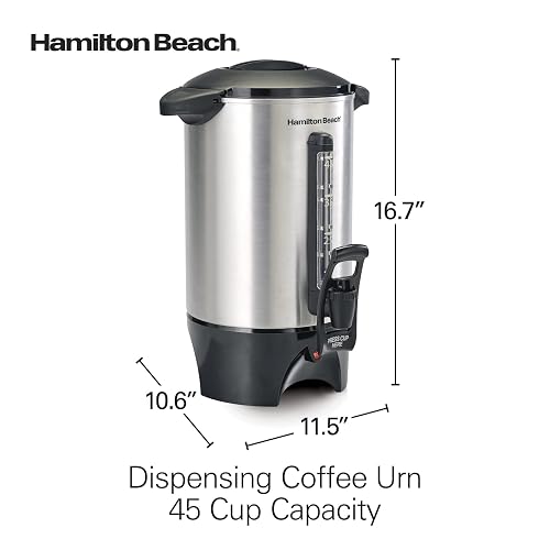 Hamilton Beach 40519 Urna de Café, 45 Tazas, Acero Inoxidable