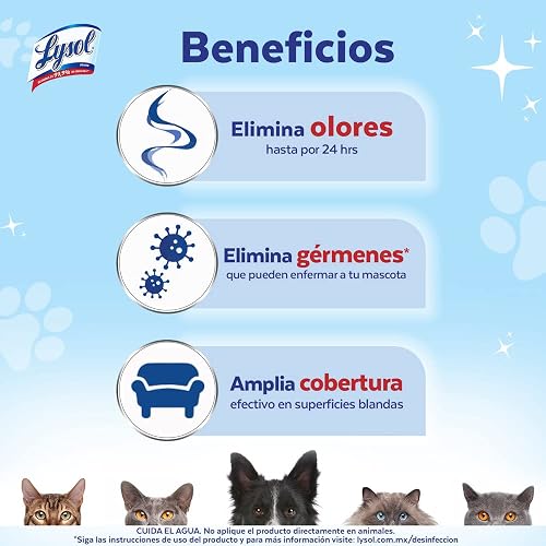 Lysol® Pet Solutions Spray Desinfectante Antibacterial para Superficies y eliminador de olores 425 g