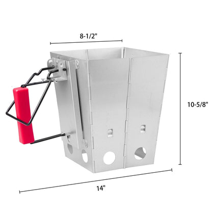 Royal Gourmet - Parrilla Plegable de carbón para Chimenea de Fuego, Color Plateado y Rojo