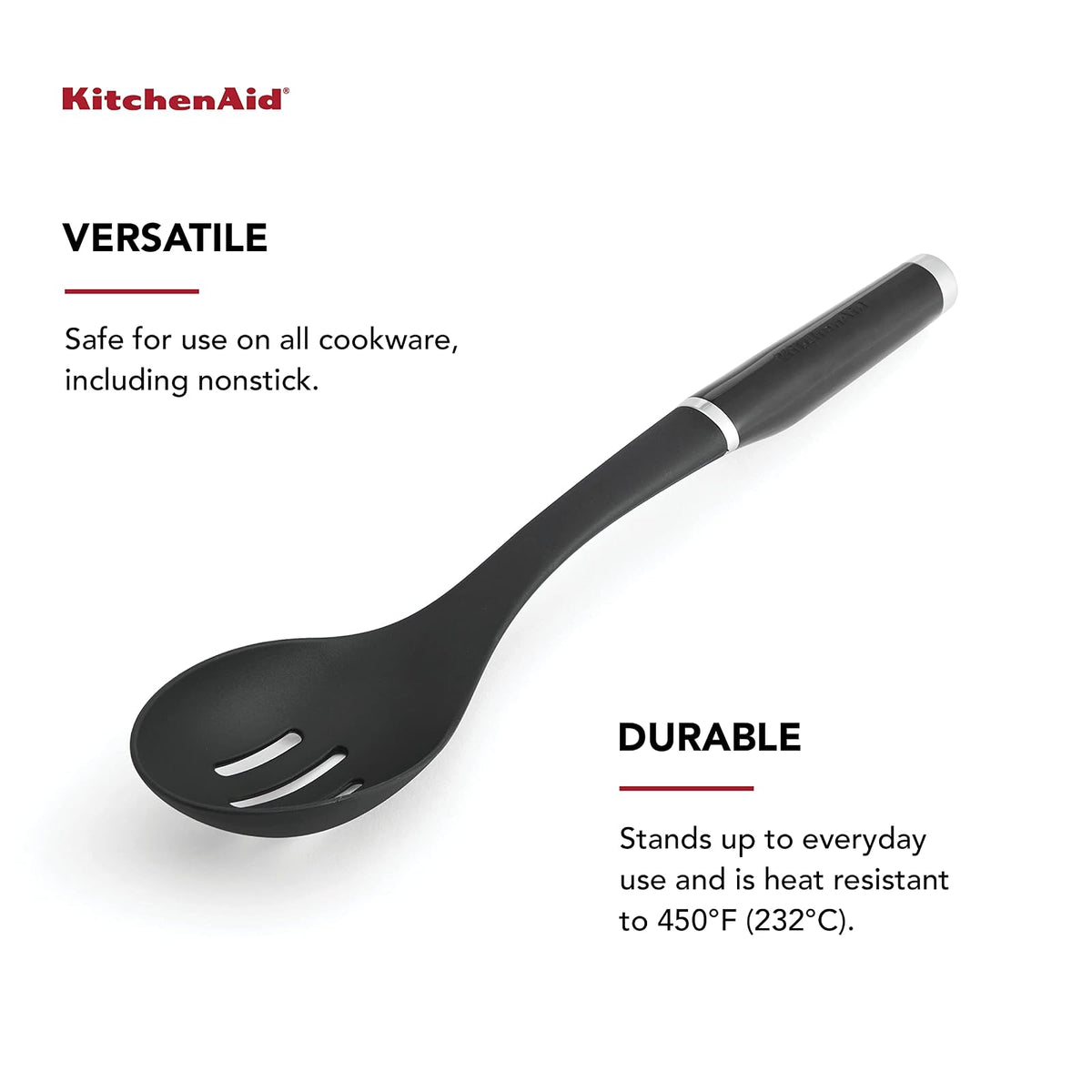 KitchenAid - Cuchara ranurada clásica, talla única, color negro 2