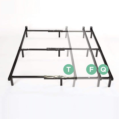 ZINUS Compack - Marco de Cama Ajustable de Metal para somier y Juego de colchón, tamaño Individual/matrimonial/Queen, Color Negro