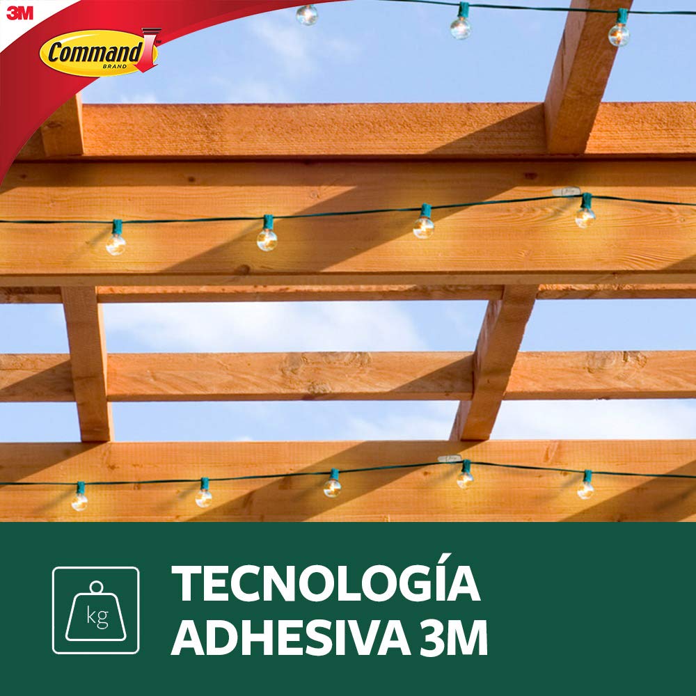 COMMAND 3M Gancho Adhesivo Removible de Metal Mediano Transparente 2 piezas | Soporta hasta 1.3 kg, Organiza interiores sin dañar superficies, No requiere herramientas, Fácil de instalar, Fijación segura