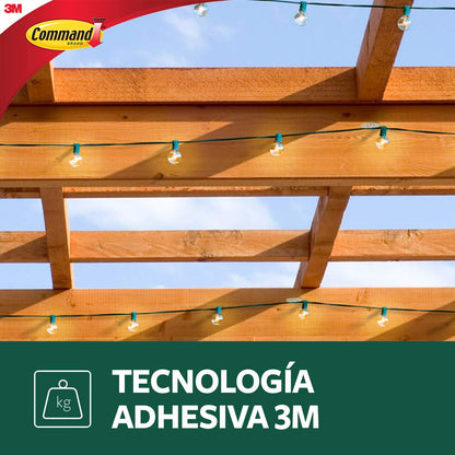COMMAND 3M Gancho Adhesivo Removible de Metal Mediano Transparente 2 piezas | Soporta hasta 1.3 kg, Organiza interiores sin dañar superficies, No requiere herramientas, Fácil de instalar, Fijación segura