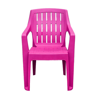 Guateplast Silla Infantil Kinder Pequeña | Fucsia, plástico polipropileno, estructura de hierro, apilable, para guardería, escuela y hogar