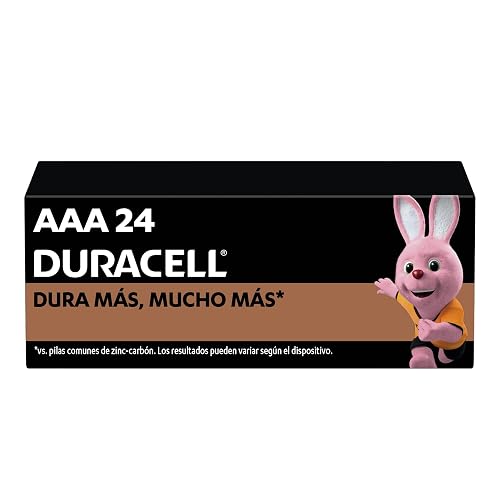 Duracell Pilas Alcalinas AAA, Paquete de 24 Baterías 1.5V, Larga Duración