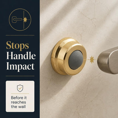 Prime-Line Products J 4647 Tope de pared para puerta, con parachoques de goma, 2.5 cm, cromo cepillado, Brass
