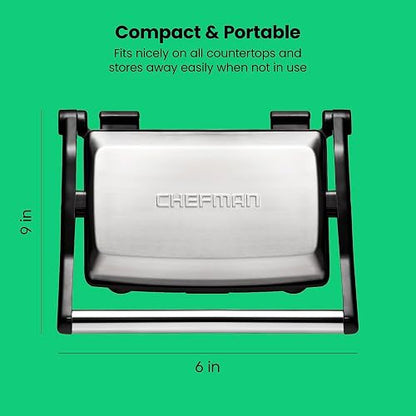 Chefman RJ02-180 Parrilla, Prensa Panini Grill y Gourmet Sandwich Maker