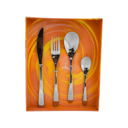 Nuvó 1702-12 Estocolmo Juego de Cubiertos de Acero Inoxidable para 4 Personas 16 piezas Plata