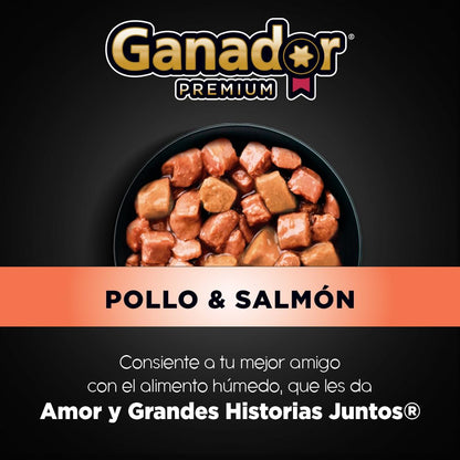 Alimento humedo para Perro Ganador Premium Pollo & Salmon