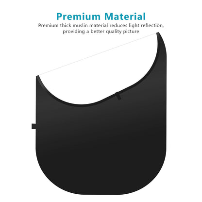 NEEWER 5x7ft/1.5x2m Chromakey Plegable Fondo con Soporte 8.5ft/2.6m | 2 in 1, Reversible, Negro, Blanco, Verde Panel, para Fotografia Estudio, Streaming en Vivo, Video Calls, Games