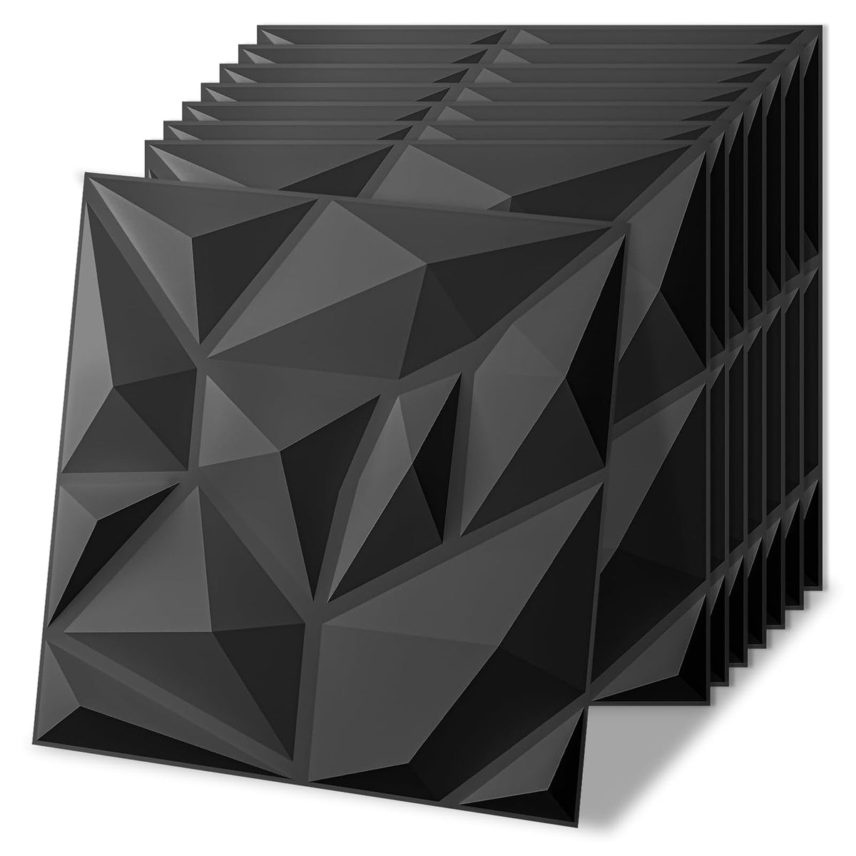 Art3d - Paquete de 20 paneles de pared decorativos 3D, PVC, 19 pies cuadrados, 11.8 x 11.8 pulgadas, Negro - 11.8"x11.8" - Negro - - 20