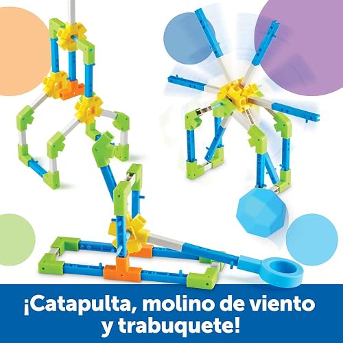 Learning Resources Stem Explorers Motioneering, Juguetes Stem, Ingenieria para Niños, Juguetes Educativos para Niños, 56 Piezas, Edades 5