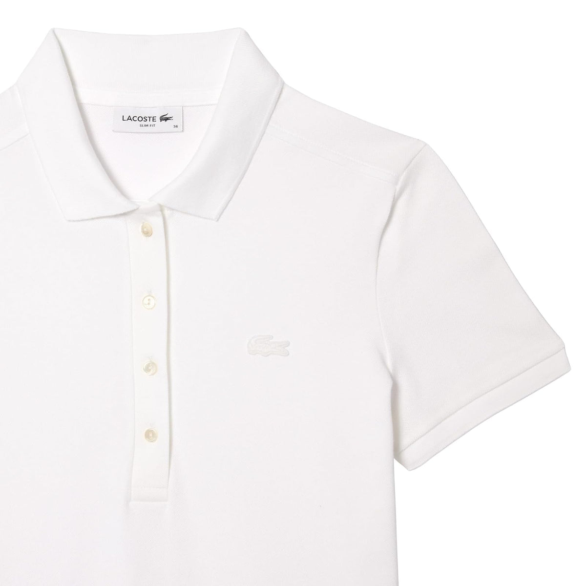 Lacoste Vestido Polo piqué elástico de Manga Corta para Mujer Vestido Casual para Mujer