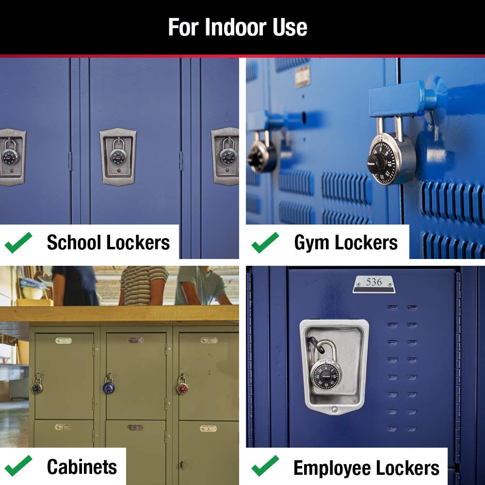 Master Lock Cerraduras de casillero, cerraduras de combinación para gimnasio y escuela, paquete de 2, 1500T, color negro