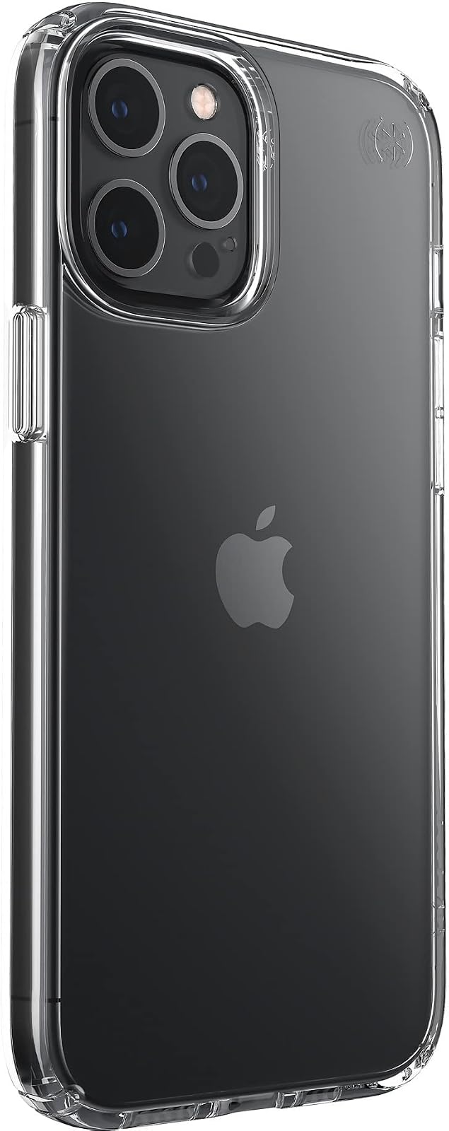 Speck Presidio Perfect Clear Funda Compatible con iPhone 12 Pro MAX, Protección Caídas 4 m, Bisel Elevado, Antimicrobiana - Transparente