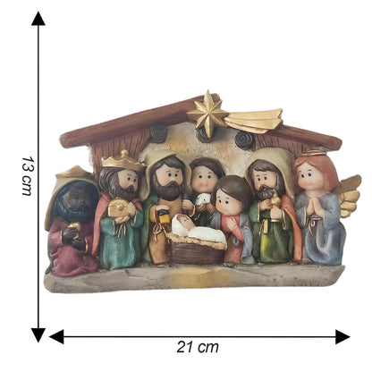 Nacimiento en Portal Navideño | Escena Sagrada de la Navidad | Perfecto para tu Navidad | 13x21x5cm | Running Decora