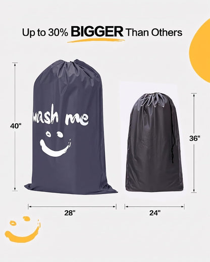 HOMEST - Paquete de 2 bolsas de lavandería de viaje, lavable a máquina, lo suficientemente grande como para contener 4 cargas de lavandería, fácil de colocar en una cesta de lavandería o cesta