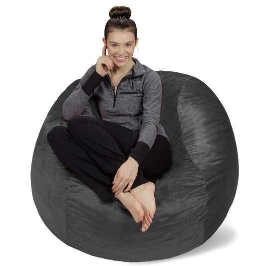 Sofa Sack Funda para Silla de puf, 4 pies, Color carbón