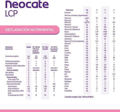 Neocate LCP Fórmula No Láctea para Necesidades Especiales de Nutrición, Lata 400 g