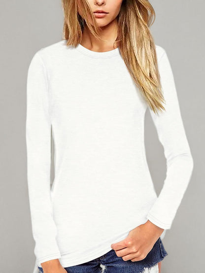 Beluring - Camisa de Manga Corta para Mujer, Cuello Redondo, Suave, Larga