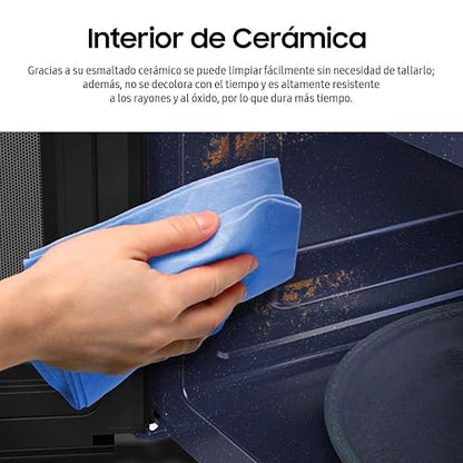 Horno de Microondas Samsung 0.8 Pies, recubrimiento interior en ceramica, modo ECO ahorra consumo de energia, descongelado rapido, blanco, modelo MS23K3513AW/AX