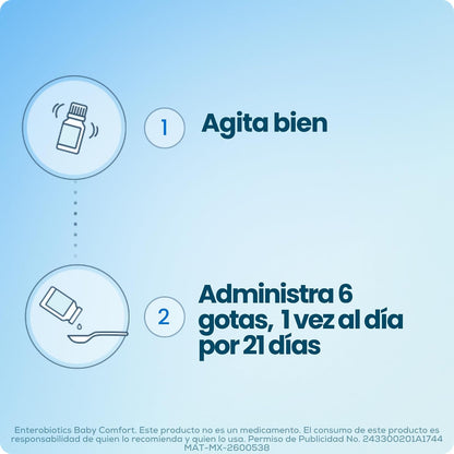 Enterobiotics Baby Comfort suplemento alimenticio para bebé, frasco de 8 ml