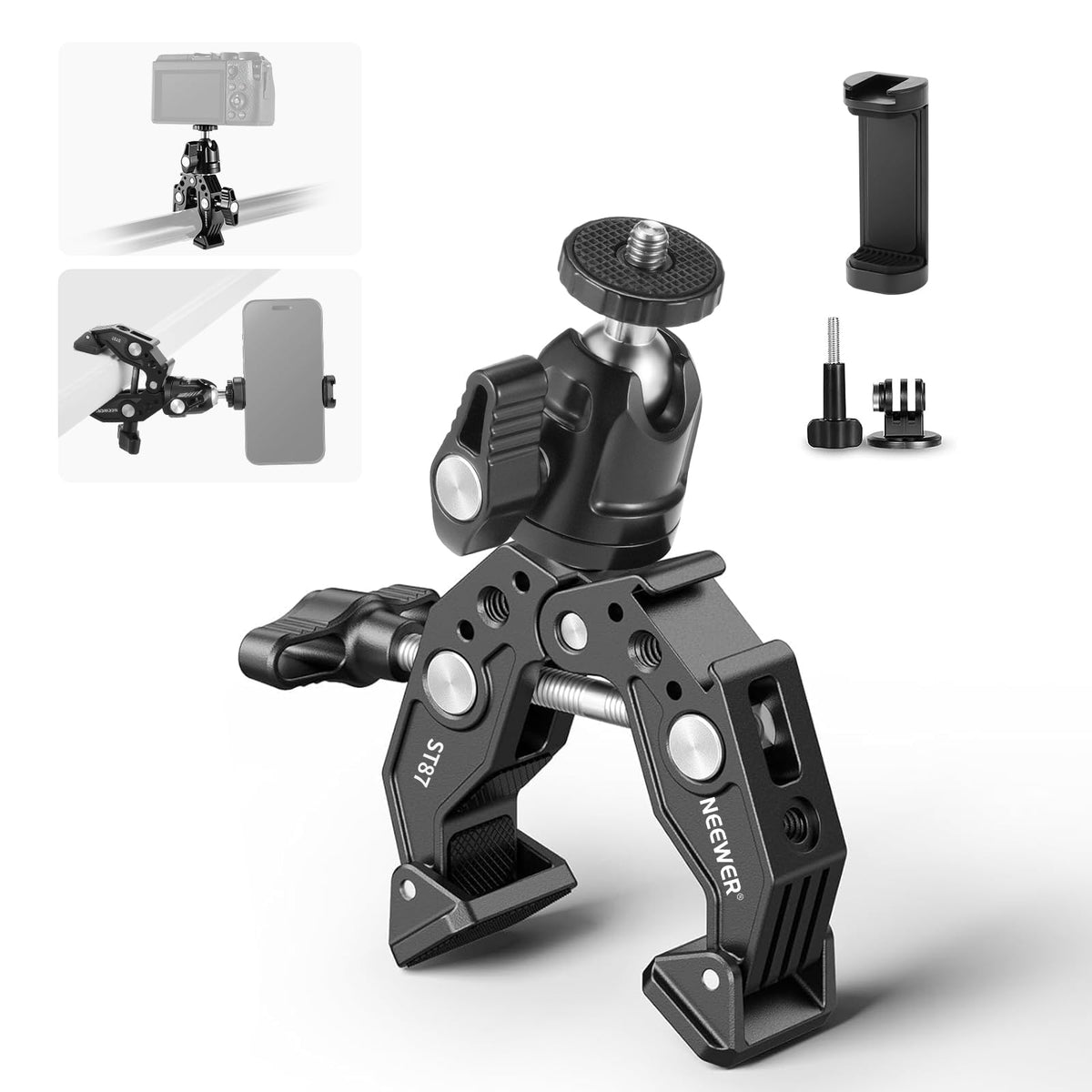 Neewer Super Clamp con Brazo Mágico para Cámara - with Ball Head