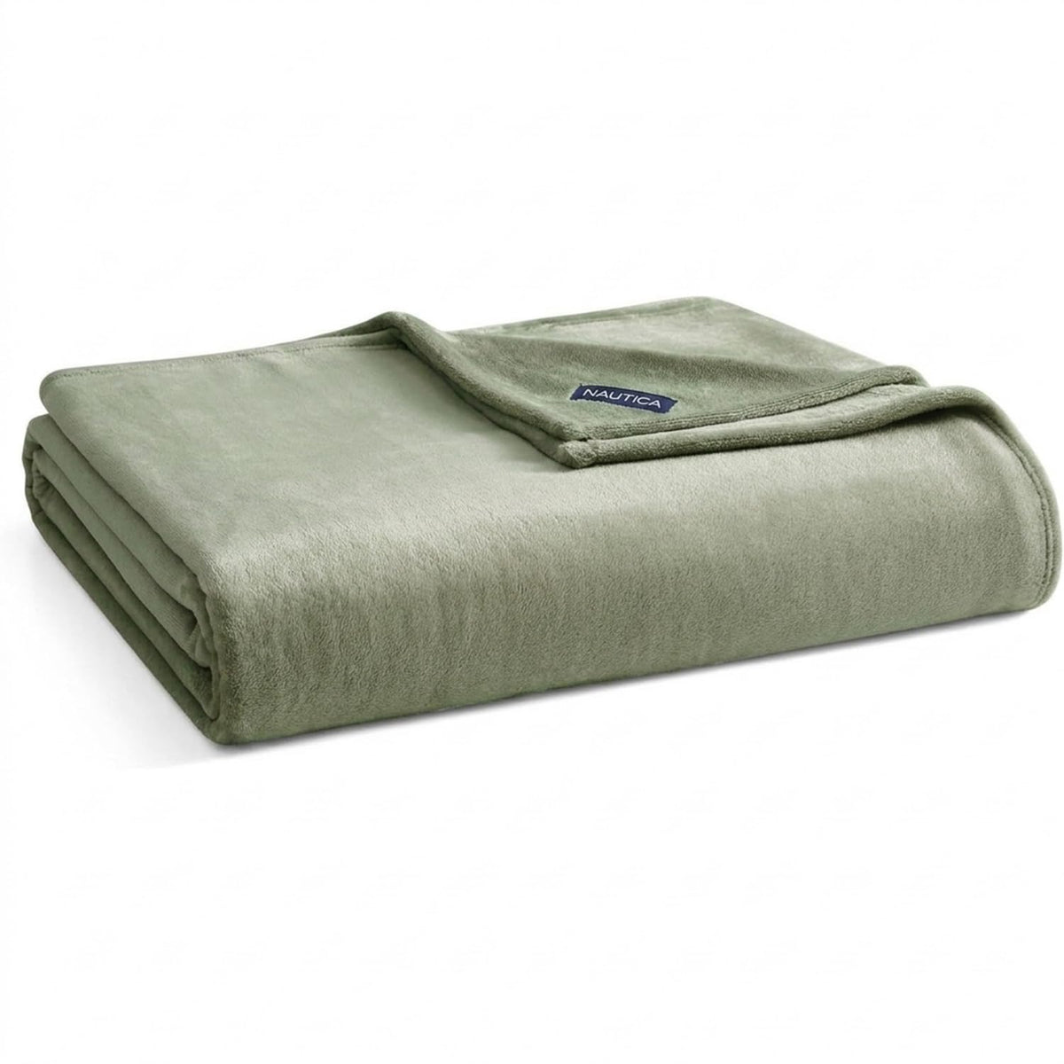 Nautica - Manta de Forro Polar de Felpa Suave, Ideal para Cama o sofá, Certificado Oeko-Tex (Verde sólido)