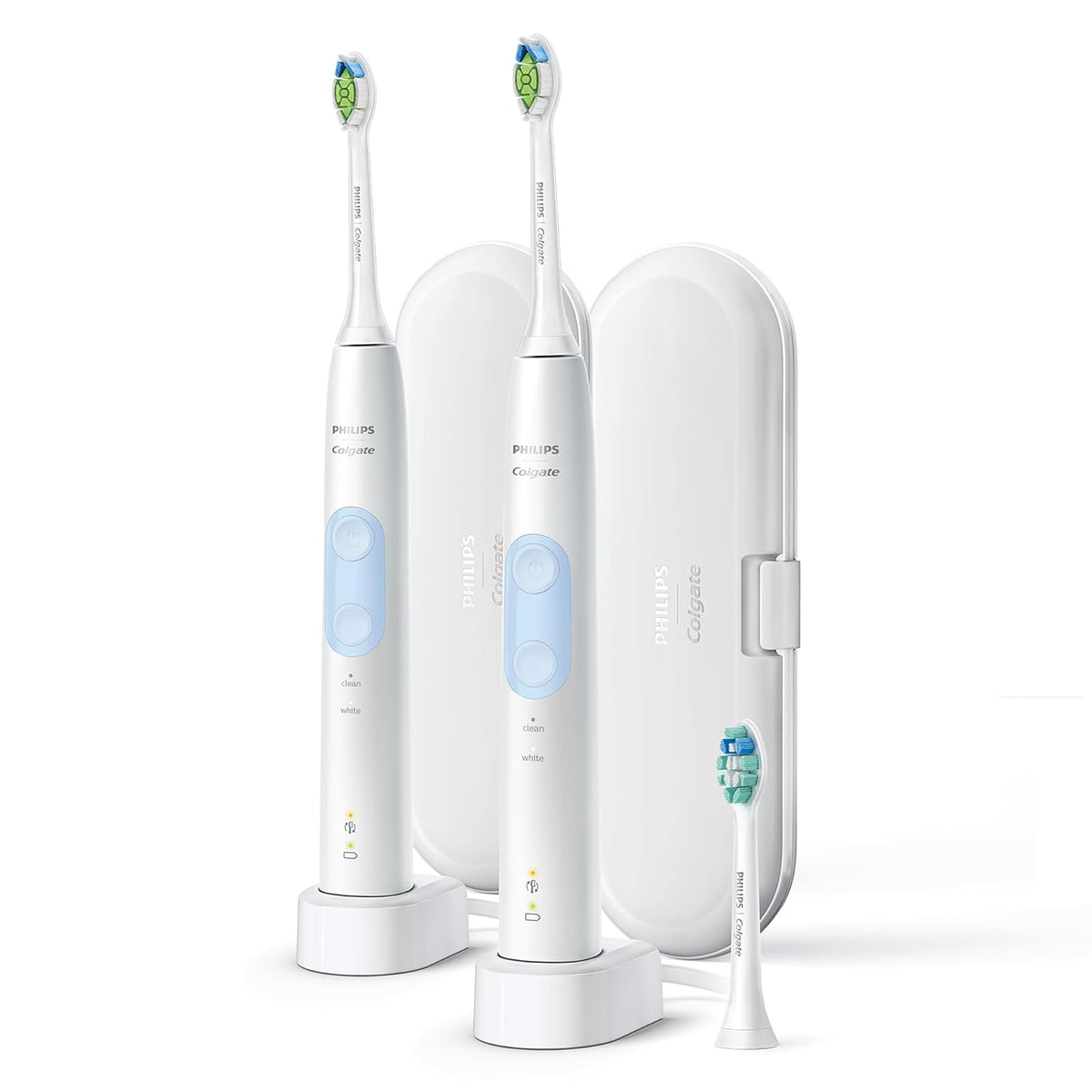 Cepillo de Dientes Eléctrico Philips Colgate SonicPro 40 2 pack | Remueve 600% Más Placa y Mejora de la Salud de las Encías, 62.000 Movimientos por Minuto, 2 Modos de Cepillado