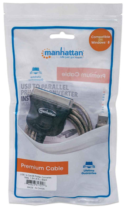 Manhattan CB-462 Convertidor USB A Cen36 1.8M En Bolsa,