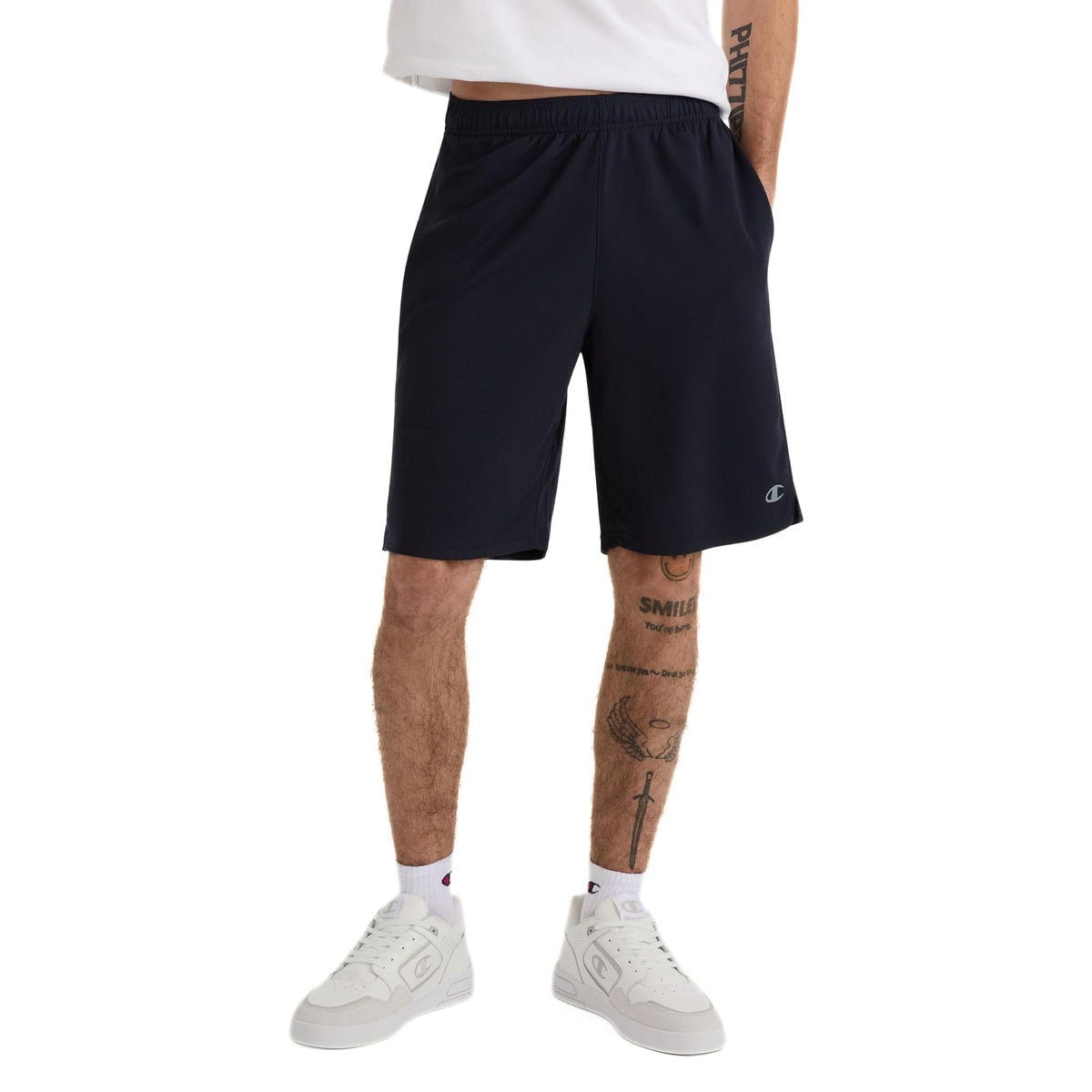 Champion Pantalones Cortos Deportivos Que absorben la Humedad Pantalones Cortos para Hombre - NAVY - M