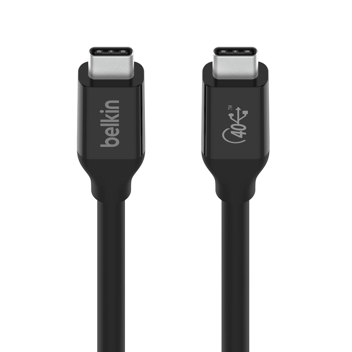 Belkin - Cable USB 4 de 0,8 m con certificación USB IF con entrega de energía de hasta 100 W, velocidad de transferencia de datos de 40 Gbps y versiones anteriores compatible con Thunderbolt 3, USB
