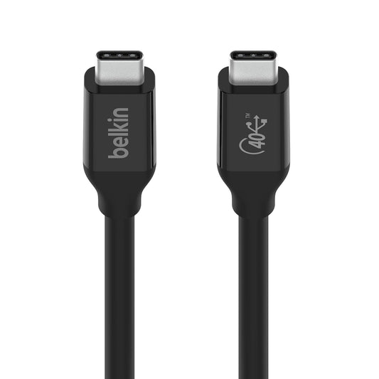 Belkin - Cable USB 4 de 0,8 m con certificación USB IF con entrega de energía de hasta 100 W, velocidad de transferencia de datos de 40 Gbps y versiones anteriores compatible con Thunderbolt 3, USB