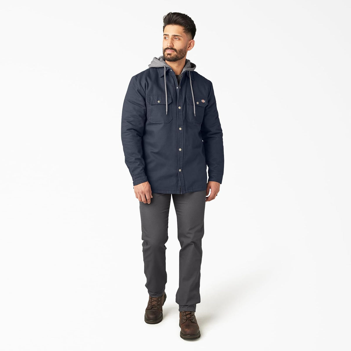 Dickies Chamarra Tipo Camisa de Pato con Capucha de Forro Polar con Hydroshield Ropa de Trabajo para Exteriores para Hombre