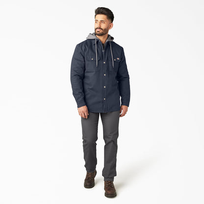 Dickies Chamarra Tipo Camisa de Pato con Capucha de Forro Polar con Hydroshield Ropa de Trabajo para Exteriores para Hombre
