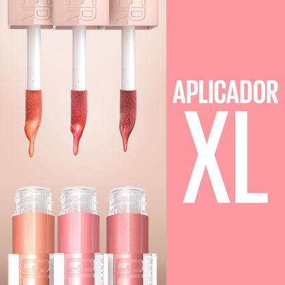 Maybelline Brillo labial con ácido hialurónico, Lifter Gloss tono Amber, 5.4ml