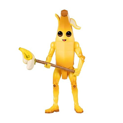 Jazwares Fortnite Legendary Peely - Figura articulada de 6 Pulgadas con Herramienta de Cosecha, Brillo Trasero y código para artículo Virtual Adicional