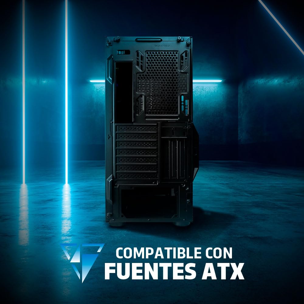GAME FACTOR Gabinete Gamer ATX Csg800 Full Tower con Vidrio Templado hasta 10 Ventiladores USB 3.0 Panel Magnético Filtros Antipolvo