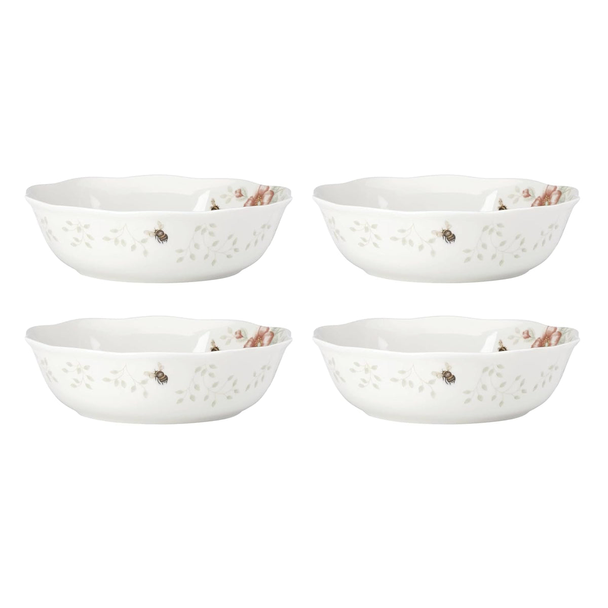 Lenox Butterfly Meadow Porcelana para Mesa: Platos, Tazones y Frutero - Cuencos de sopa, juego de 4
