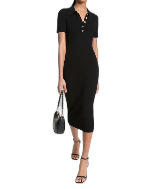 Michael Kors Short Sleeve Midi Polo Dress Vestido Polo Midi de Manga Corta Mujer