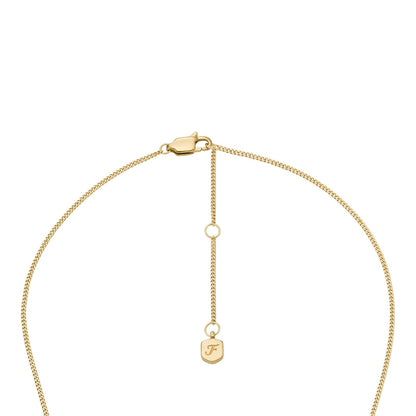 Collar Fossil Raquel JF04951710 de acero inoxidable de color dorado para dama