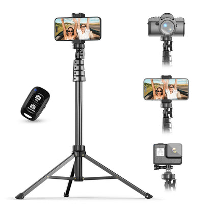 UBeesize - Trípode Extensible para Selfies, 51 Pulgadas, con Mando a Distancia Bluetooth para iPhone y teléfono Android, Aluminio Resistente, Ligero