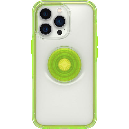 OtterBox Otter + POP Symmetry Clear Series Funda para iPhone 13 Pro - Limelight (transparente/verde)