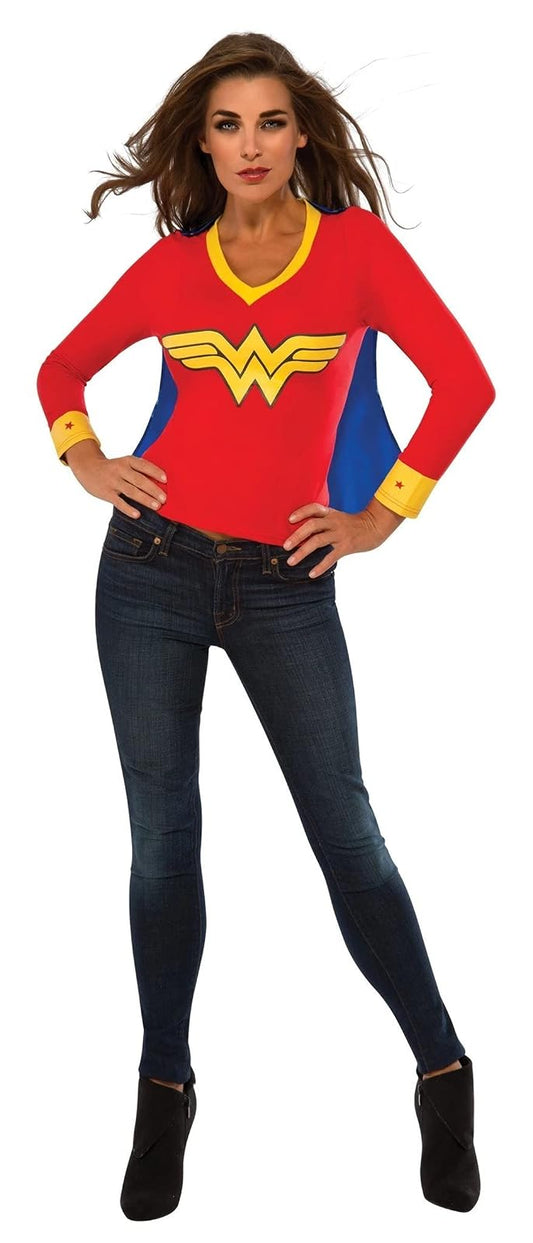 Rubie's DC Superheroes Wonder Woman - Playera Deportiva para Mujer, Multicolor, L, como se Muestra, M