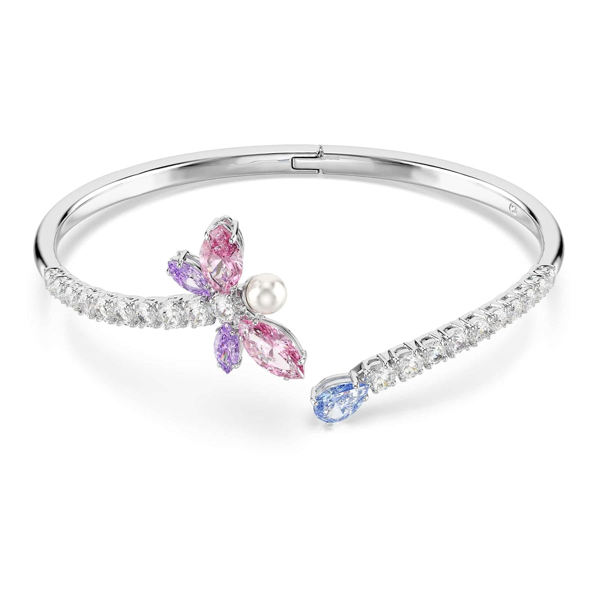 Swarovski x Ariana Grande - Pulsera oficial con motivo de libélula, cristales multicolores de corte mixto, acabado rodio, parte de la colección Ariana Libélula
