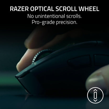 Razer DeathAdder V4 Pro - Mouse inalámbrico para Juegos: 56 g, Ligero, HyperSpeed Wireless Gen-2, Rueda de Desplazamiento óptico, interruptores ópticos Gen-4, Sensor Focus Pro 45K Gen-2, batería de